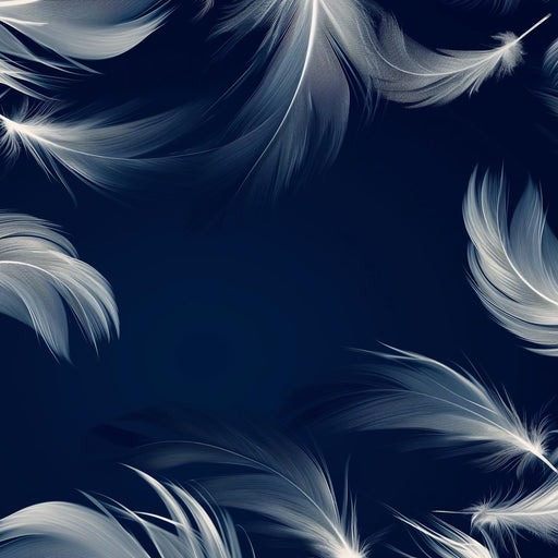Feather Mural Wallpaper | Poetic Feathers on Dark Blue Background