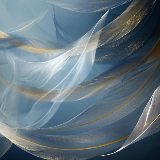 Feather Mural Wallpaper | Blue and Gold Contemporary Version