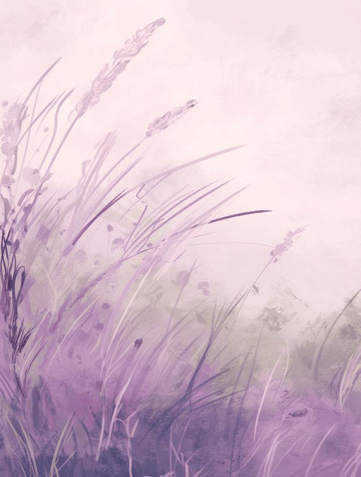 Meadow Mural Wallpaper | Flowers and Grasses Swaying in the Wind