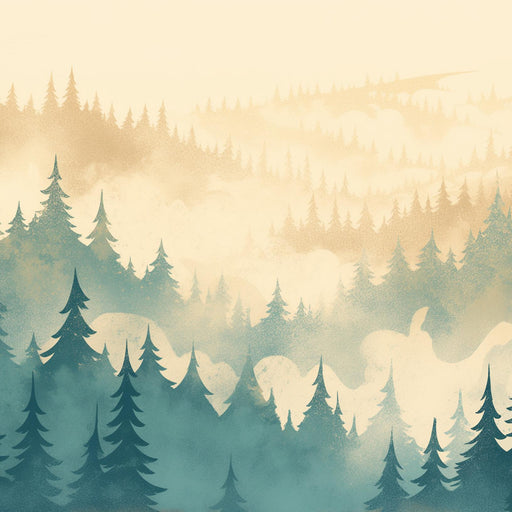 Pine Tree Mural Wallpaper | Mist