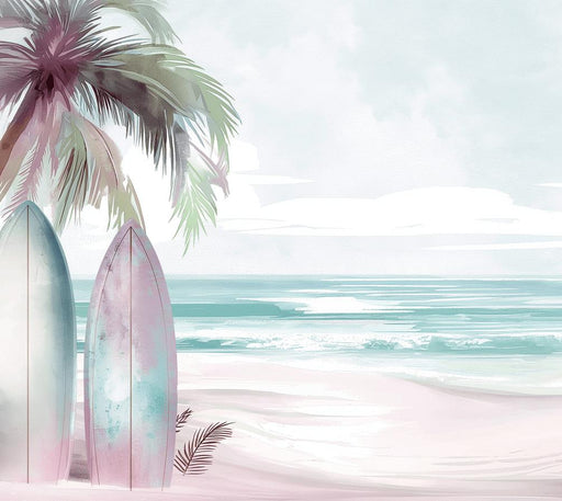 Surf Mural Wallpaper | Pastel Effect Boards