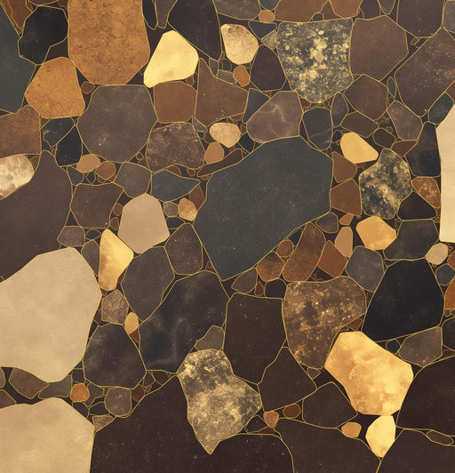 Terrazzo Mural Wallpaper | Bronze and Gold