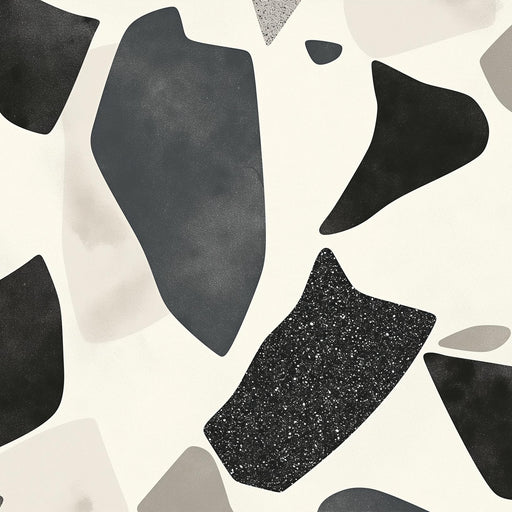 Terrazzo Mural Wallpaper | Large Gray-Toned Stones