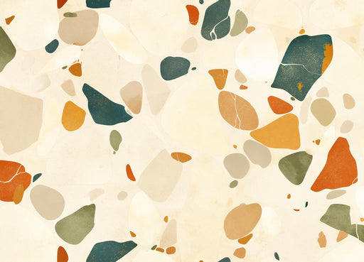 Terrazzo Mural Wallpape | Olive and Terracotta