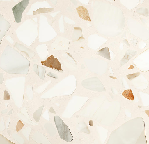 Terrazzo Mural Wallpaper | Gray and Beige White Stones