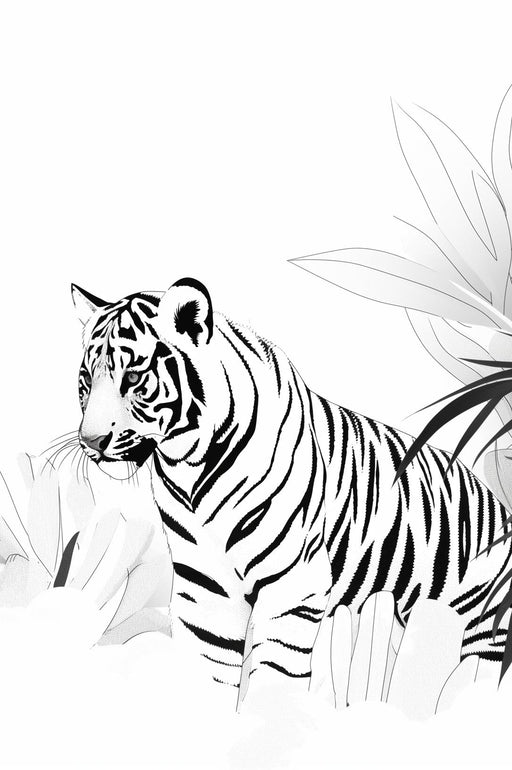 Tiger Wallpaper | Black and White Jungle
