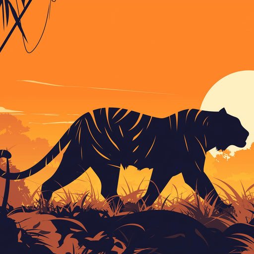 Tiger Mural Wallpaper | Sunset Stroll