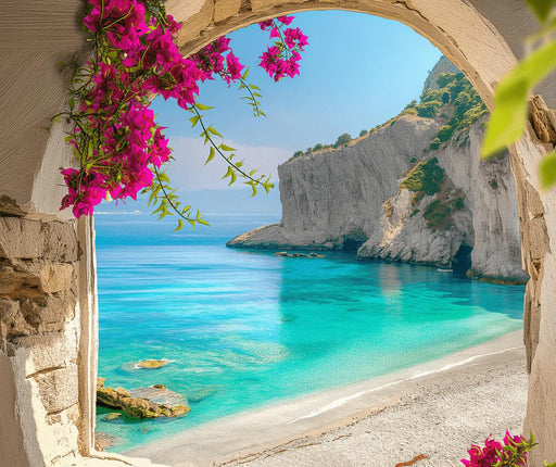 Mural Wallpaper Optical Illusion | Deserted Beach