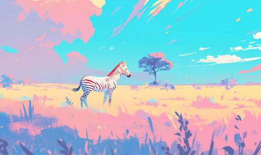 Zebra Mural Wallpaper | Pastel Savannah