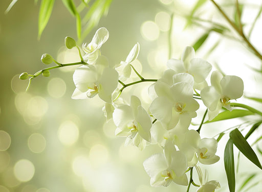 Zen Mural Wallpaper | Orchid Buttons and Flowers