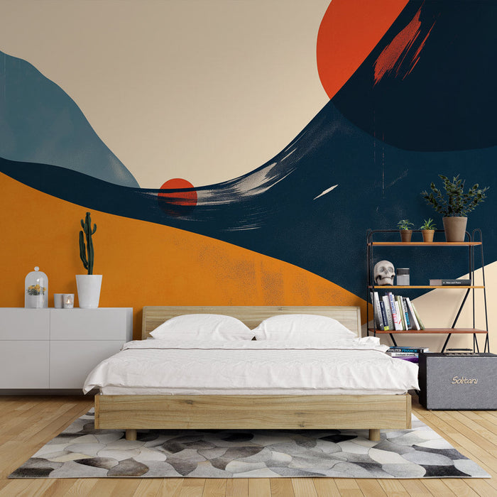 Sodobna Mural Wallpaper | Eleganten Abstraktni Obliki