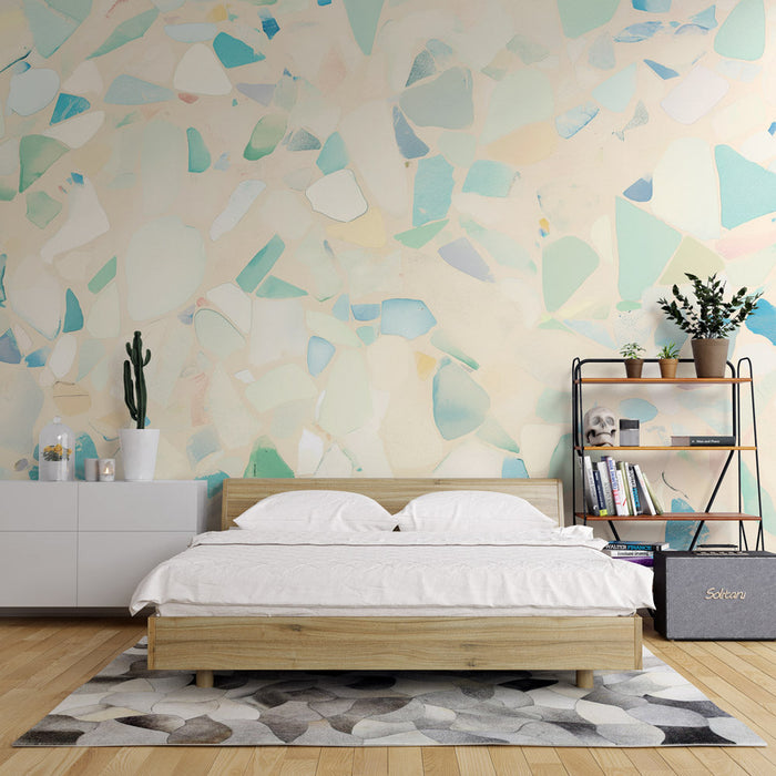 Terrazzo Mural Tapet | Between Green and Blue