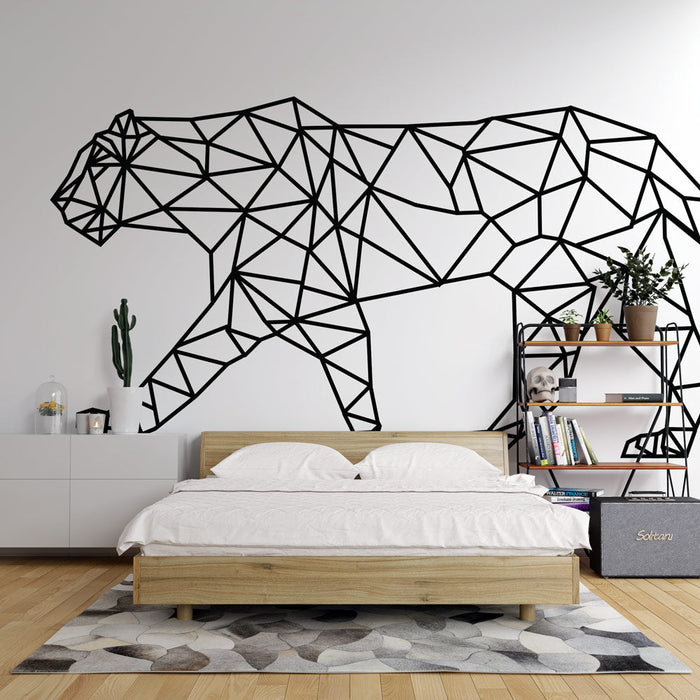 Geometrijska muralna tapeta | Hodajući leopard