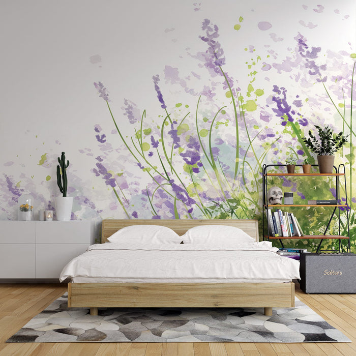 Papel pintado de Lavanda | Estilo de pintura en tonos pastel