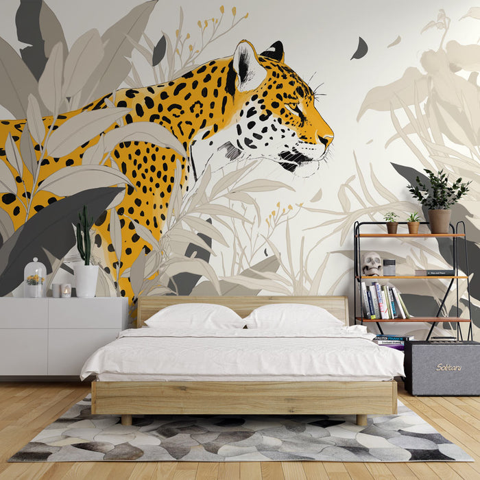 Jungle Mural Wallpaper | Colorful Jaguar