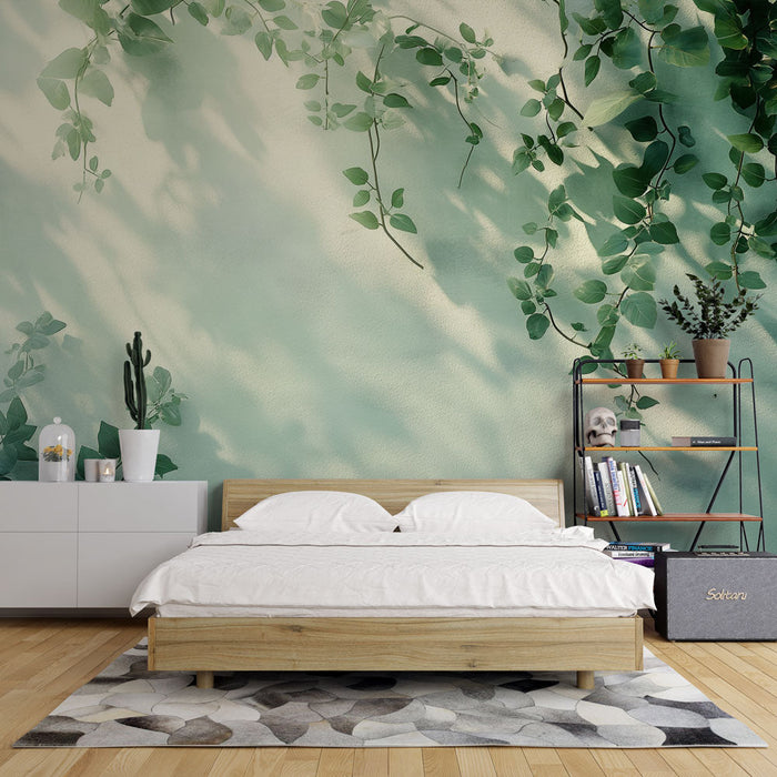 Headboard Mural Wallpaper | Falling Leaves and Branches