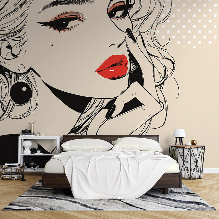 Carta da parati pop art | Rossetto