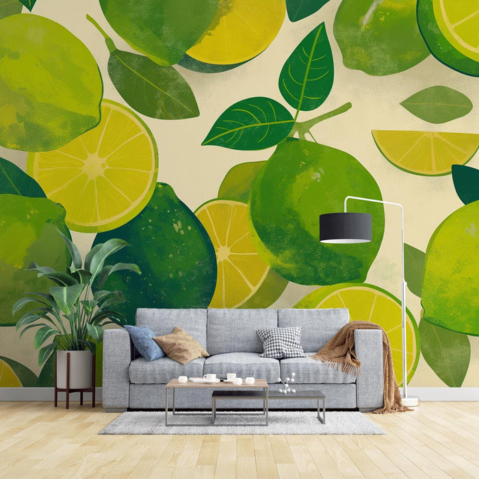 Lime Green Mural Wallpaper | Intens Grøn