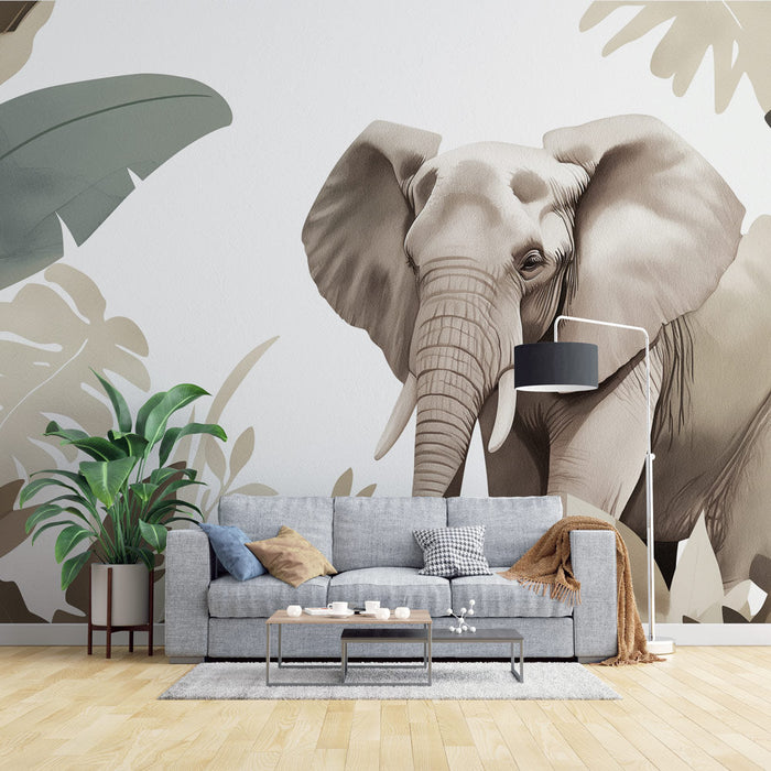 Elefant Tapet | Pastelljungel