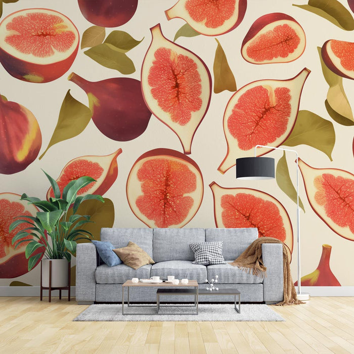 Figue Mural Wallpaper | White Background