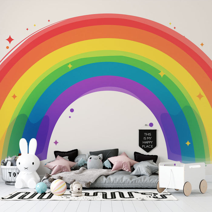 Rainbow Mural Wallpaper | Stars