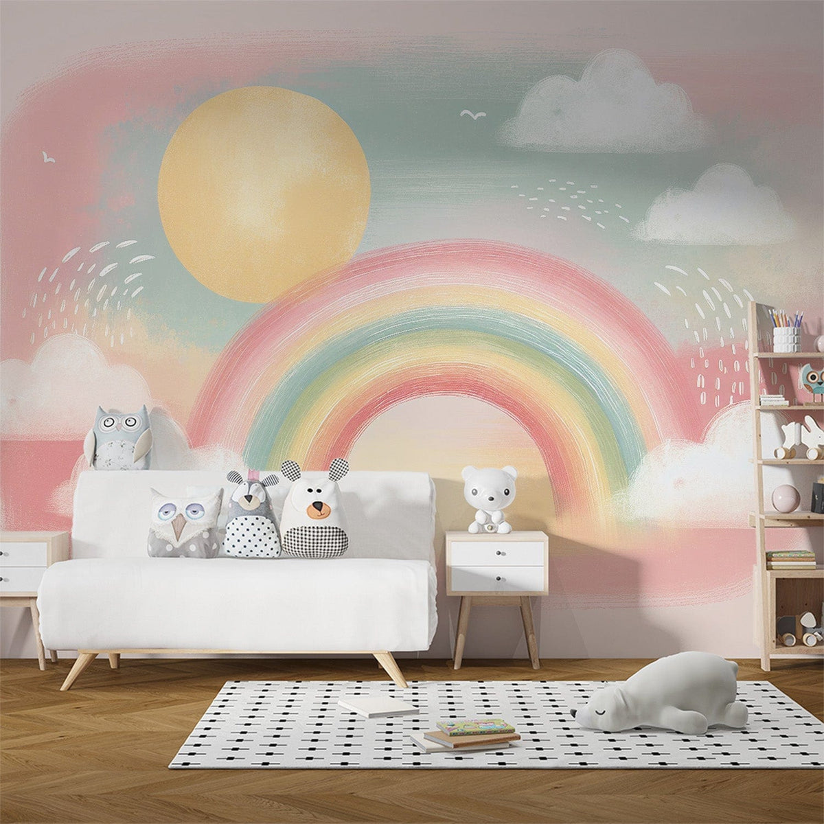Forest Animals Mural Wallpaper | Woodland Deer and Wildlife Scene main image 1