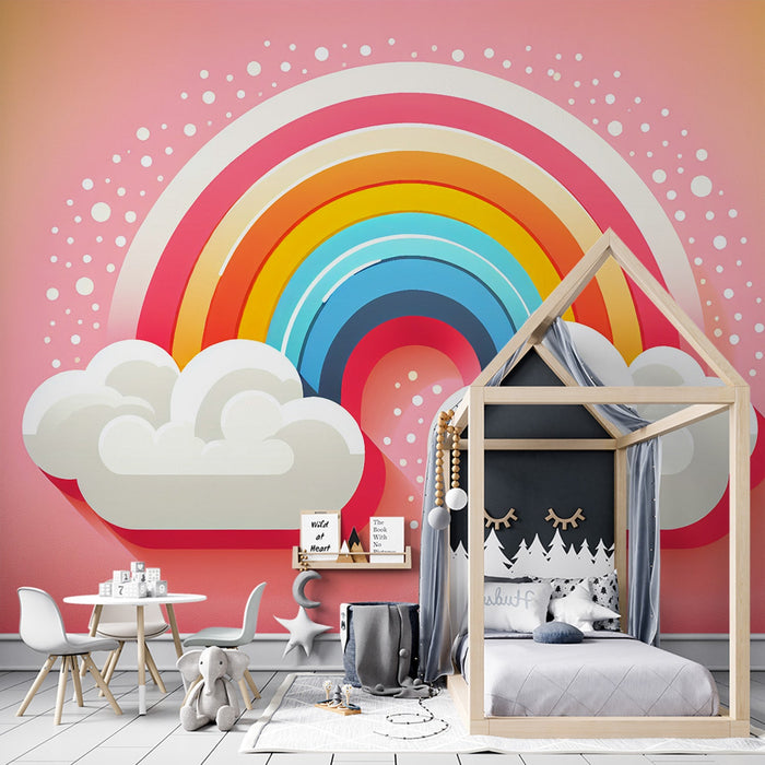 Rainbow Mural Wallpaper | Multicolored with Cloud
