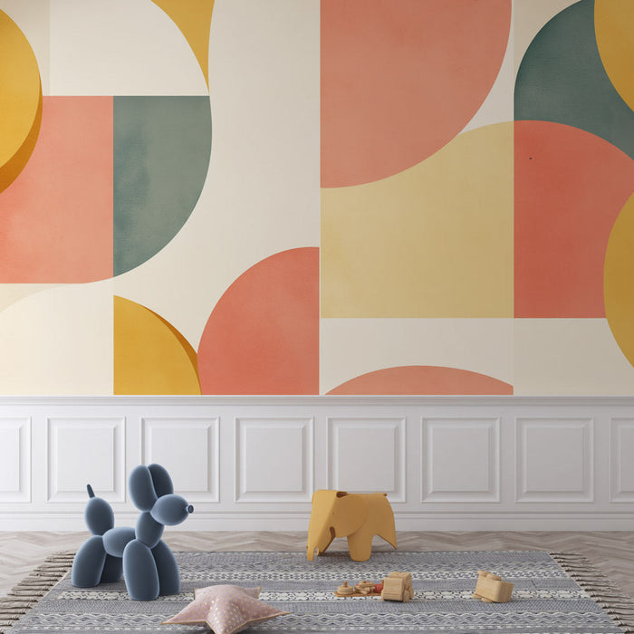 Art Deco Mural Wallpaper | Moniväriset ympyrät