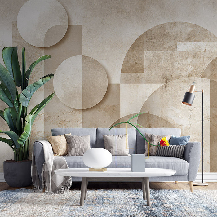 Art Deco Mural Wallpaper | Geometrische vormen en spel van schaduwen