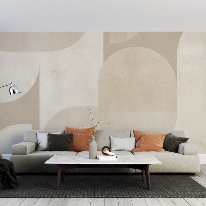 Art Deco Tapete | Beige Nested Geometric Shapes