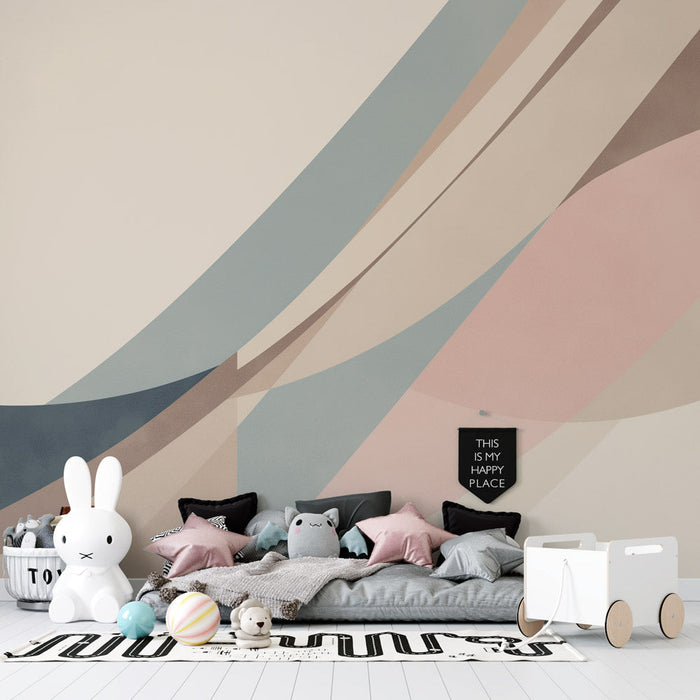 Art Deco Mural Wallpaper | Shades of Pastel Colors