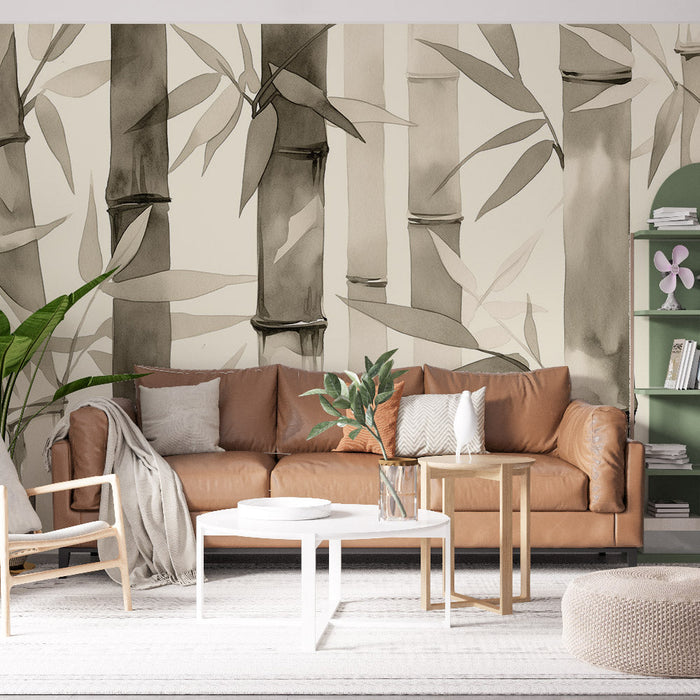 Monochrome Bamboo Mural Wallpaper | Gray
Monochrome Bamboo Foto Behang | Gray