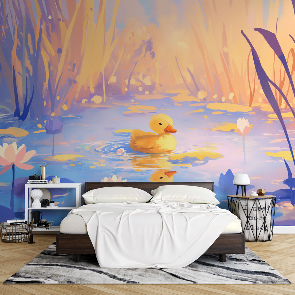 Carta da parati con anatre | Canne e ninfee — WonderMural, image size:1000x1000