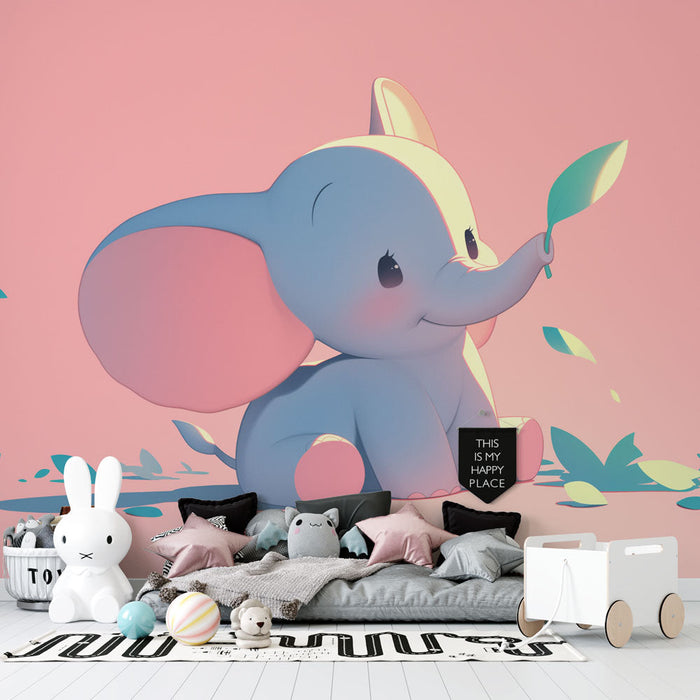 Elefant Tapet | Pastel Baggrund