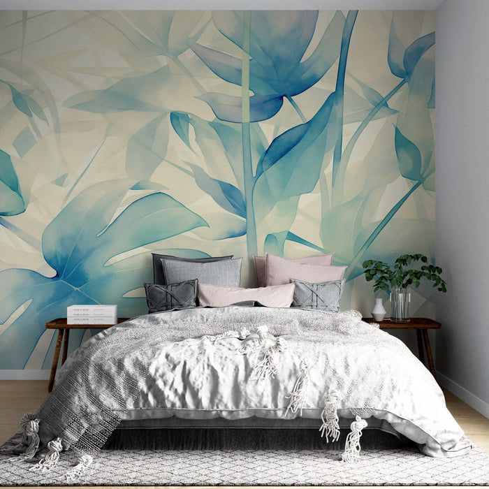 Listje Mural Wallpaper | Pastelna Variacija