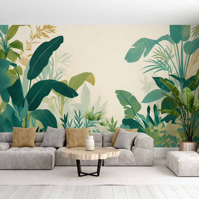 Foliage Mural Wallpaper | Painting Style