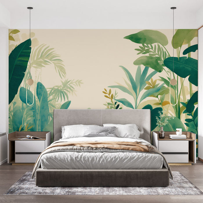 Foliage Mural Wallpaper | Watercolor Style