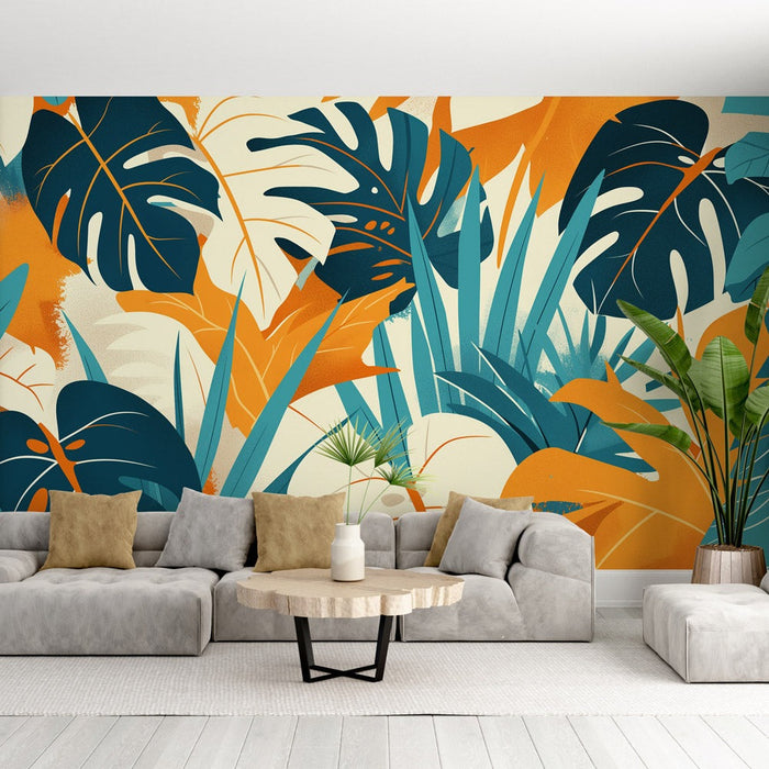 Foliage Mural Wallpaper | Pop Art Style