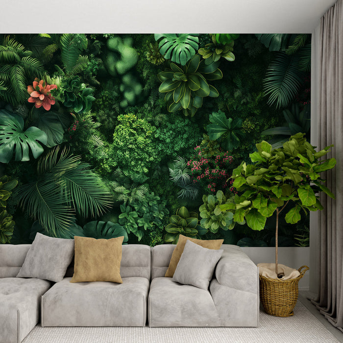 Dichte Foliage Mural Wallpaper | Tropische Vegetatie