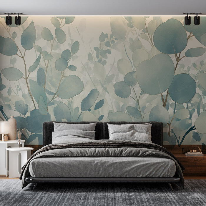 Eucalyptus Foliage Mural Wallpaper | Groen Grijs Toon