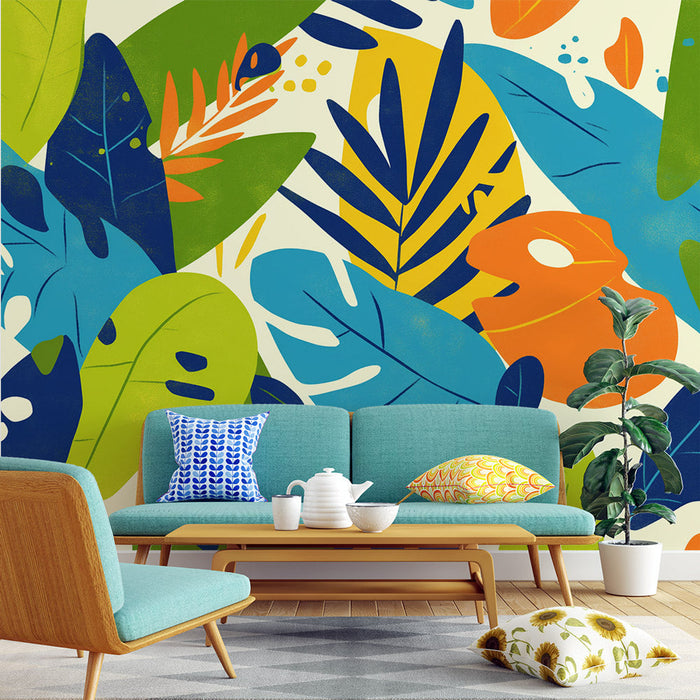 Pop Art Foliage Tapete | Multicolor