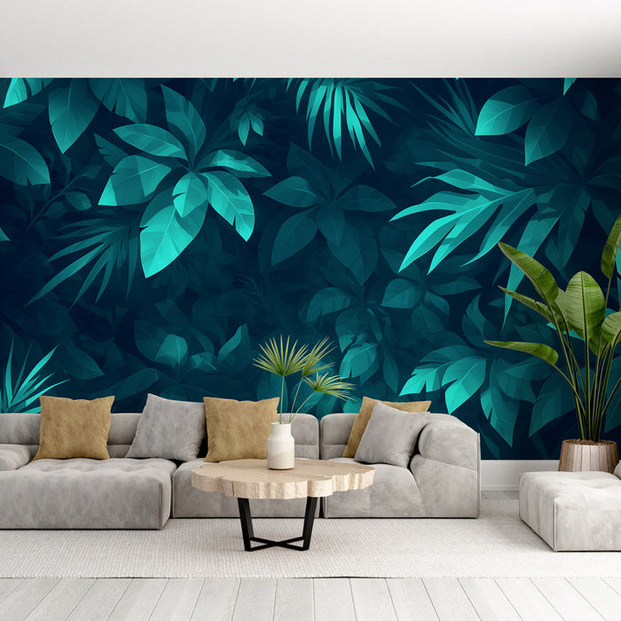 Donker Foliage Mural Wallpaper | Schakeringen van Groen