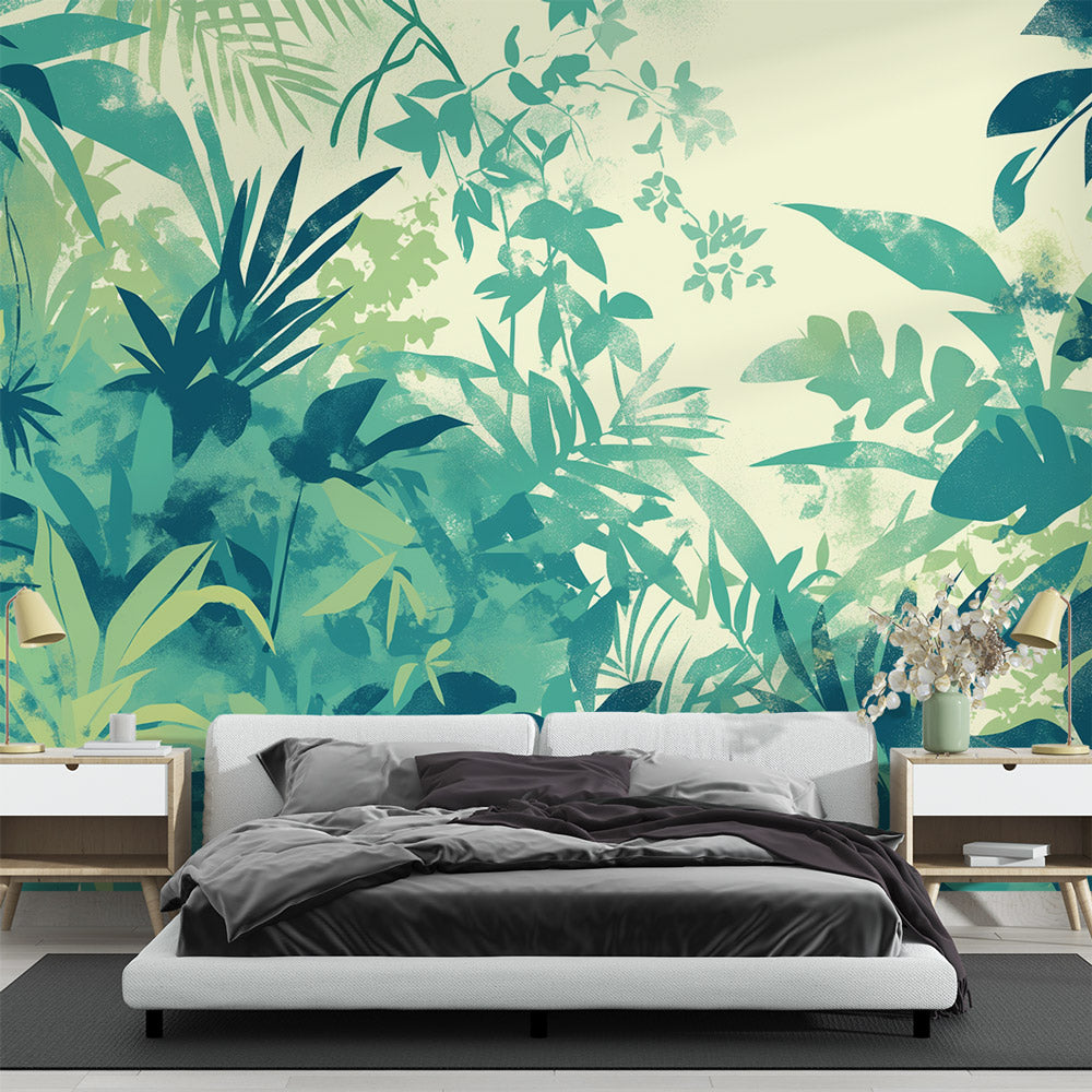 Foliage Mural Wallpaper | Translucent Orange Leaves Design