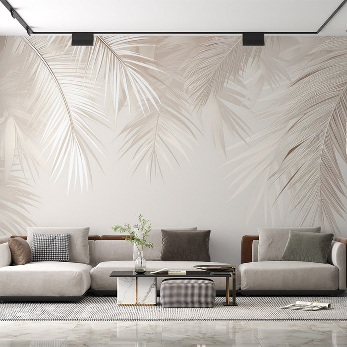 Palm Leaves Mural Wallpaper | Monochrome Sepia