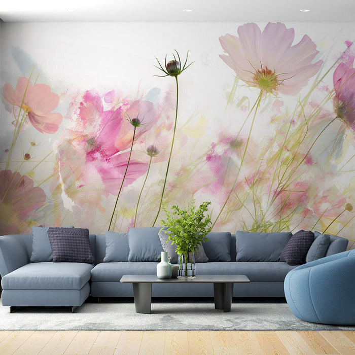 Foto Behang Wildflower | Pastelkleuren