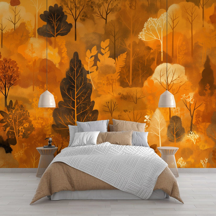 Forest Mural Wallpaper | Autumn Collage