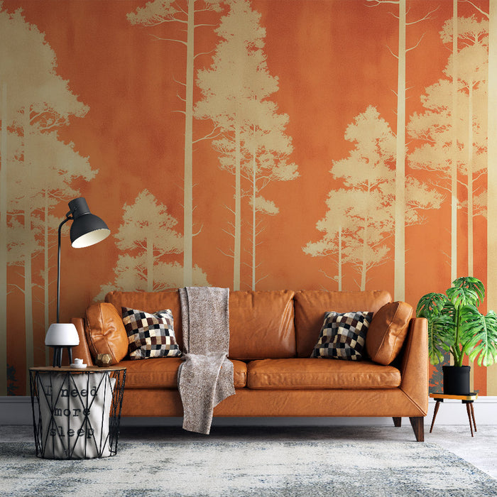 Forest Mural Wallpaper | Terracotta