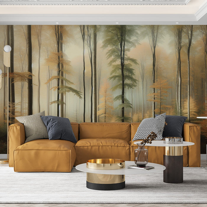 Forest Mural Wallpaper | In Autumn Colors