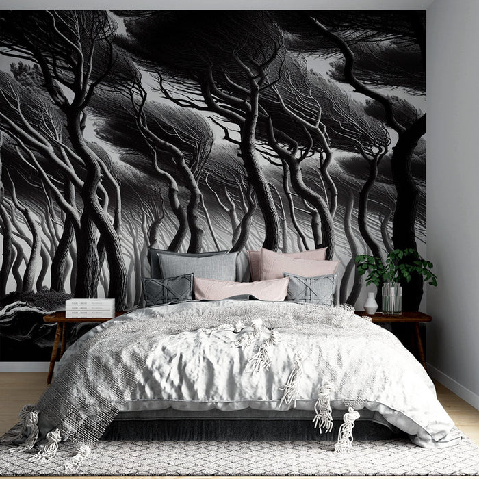 Mural Wallpaper forest | Tropical storm by the seaside