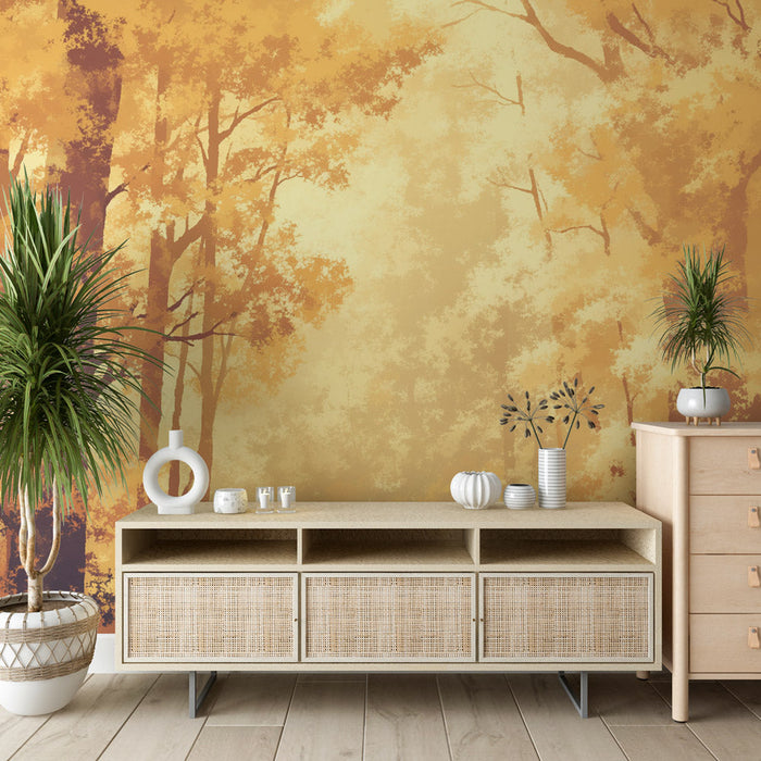 Nordic Forest Mural Wallpaper | Caramel Kleur